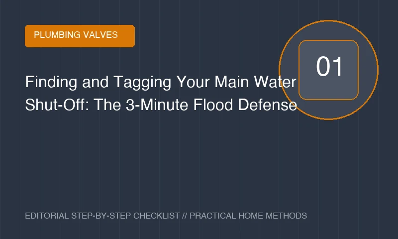 Finding and Tagging Your Main Water Shut-Off: The 3-Minute Flood Defense